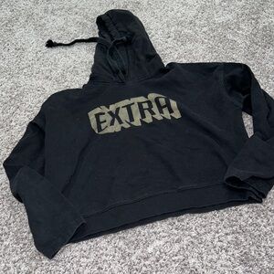 No boundaries size large women’s cropped hoodie Extra black‎ faded